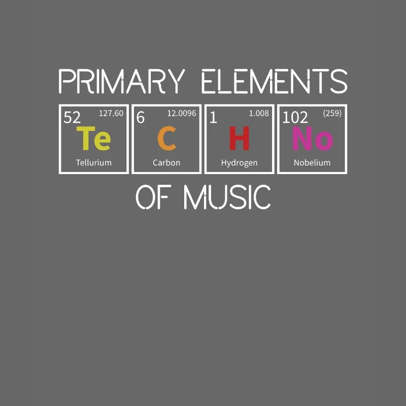 Techno Periodensystem Elemente Rave Techno Music