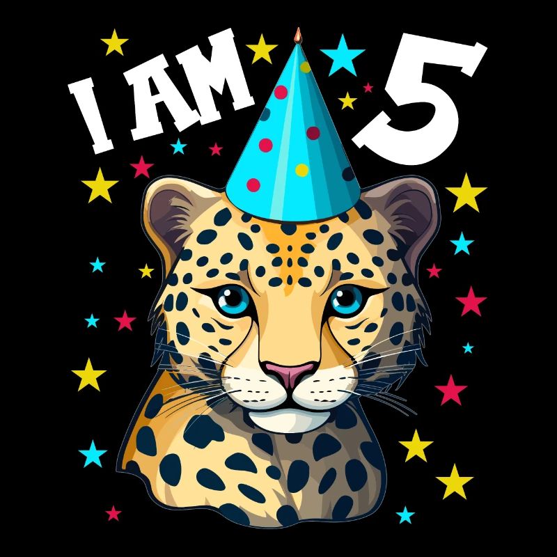 Ich bin 5 Jahre alt Leoparde Leopard 5. Geburtstag
