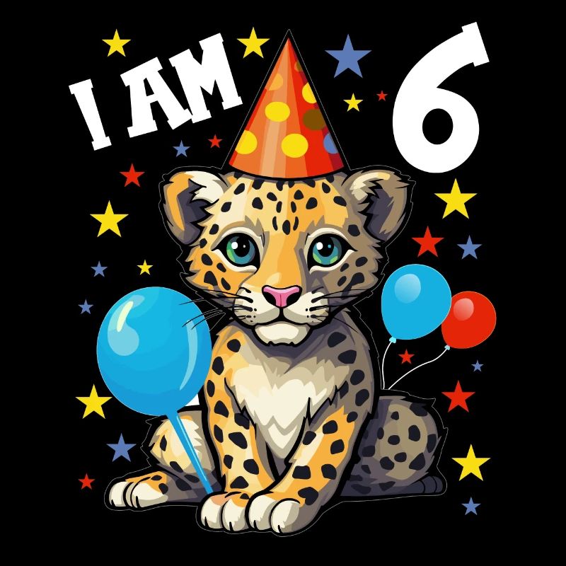 Ich bin 6 Jahre alt Leoparde Leopard 6. Geburtstag