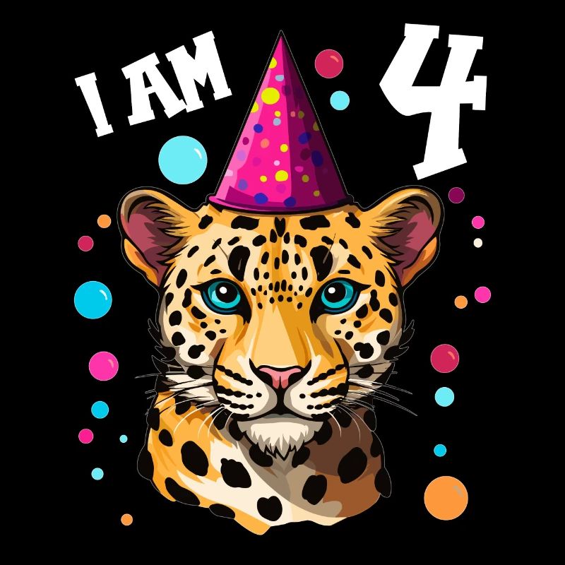 Ich bin 4 Jahre alt Leoparde Leopard 4. Geburtstag