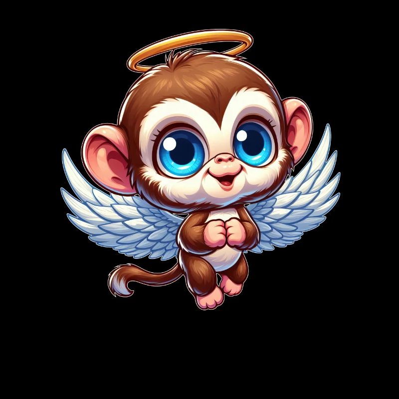 Singe Chimpanzé Ange Dessin Animé