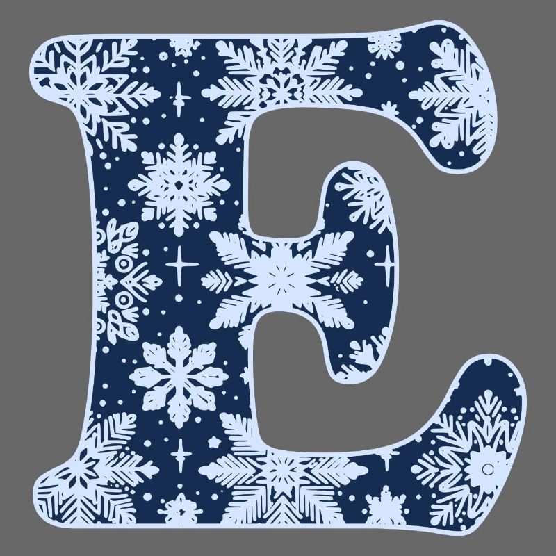 Buchstabe E Schneeflocken