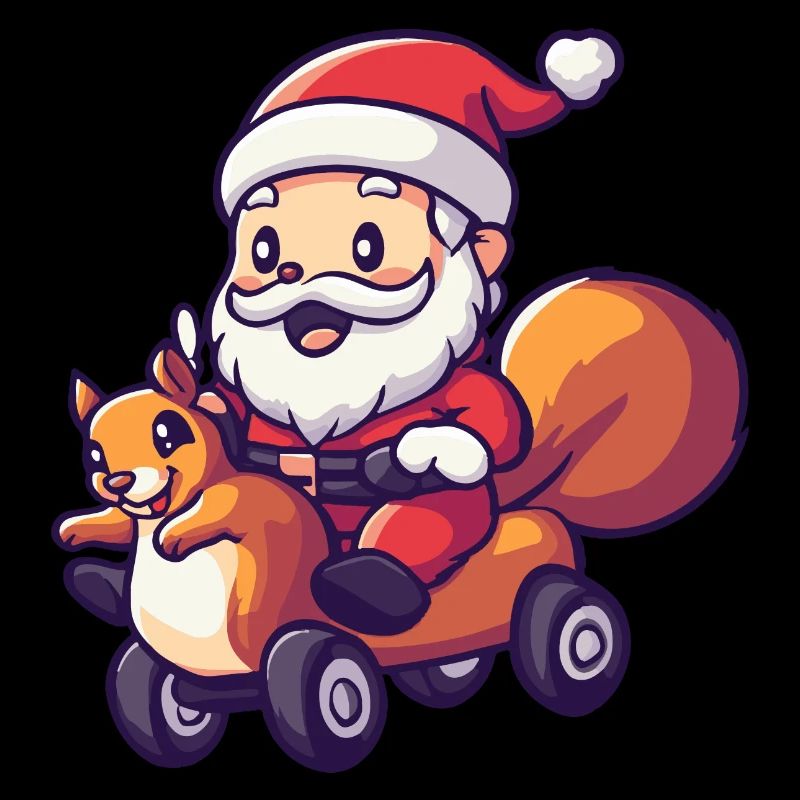 Eichhörnchen Weihnachtsmann Cartoon