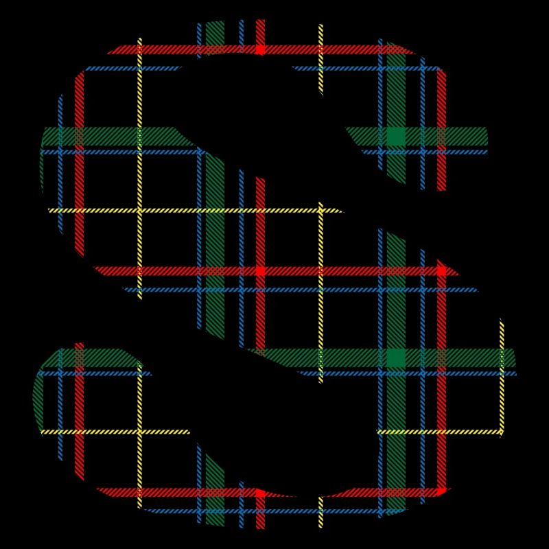 Monogramme s tartan écossais