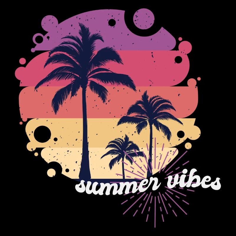 été, plage, vacances, palmiers, mer