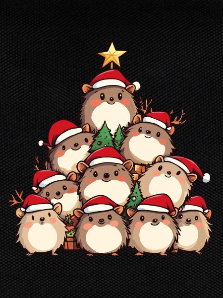 Igel Weihnachten Christbaum