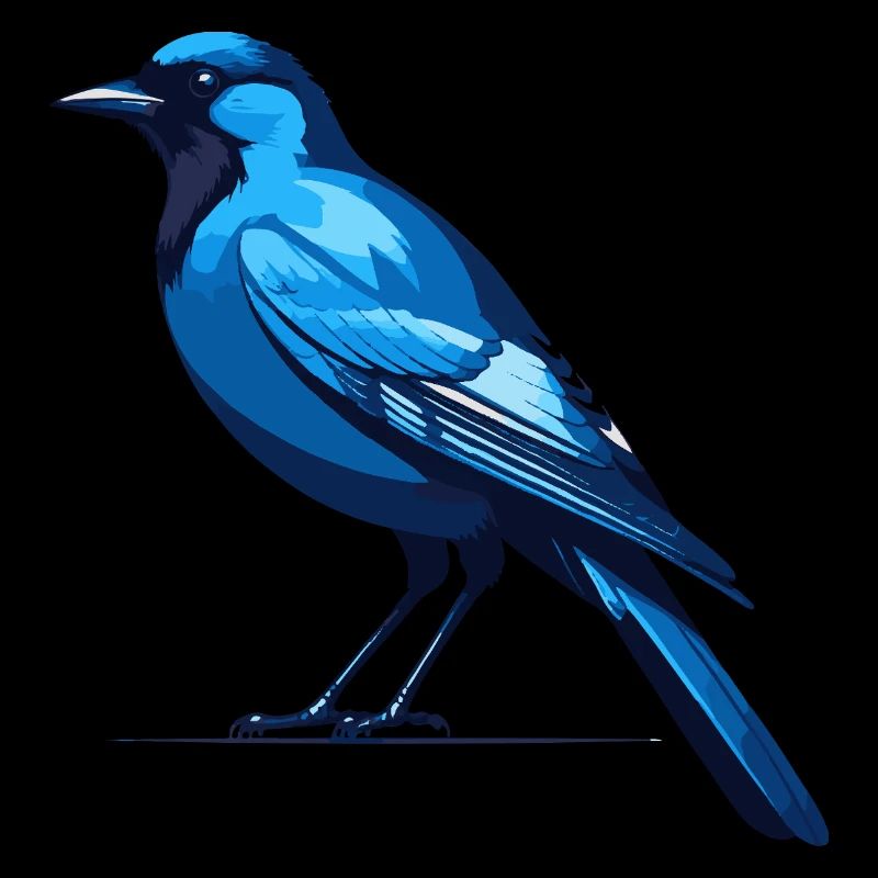 Blauer Rabe - Vogel Sticker