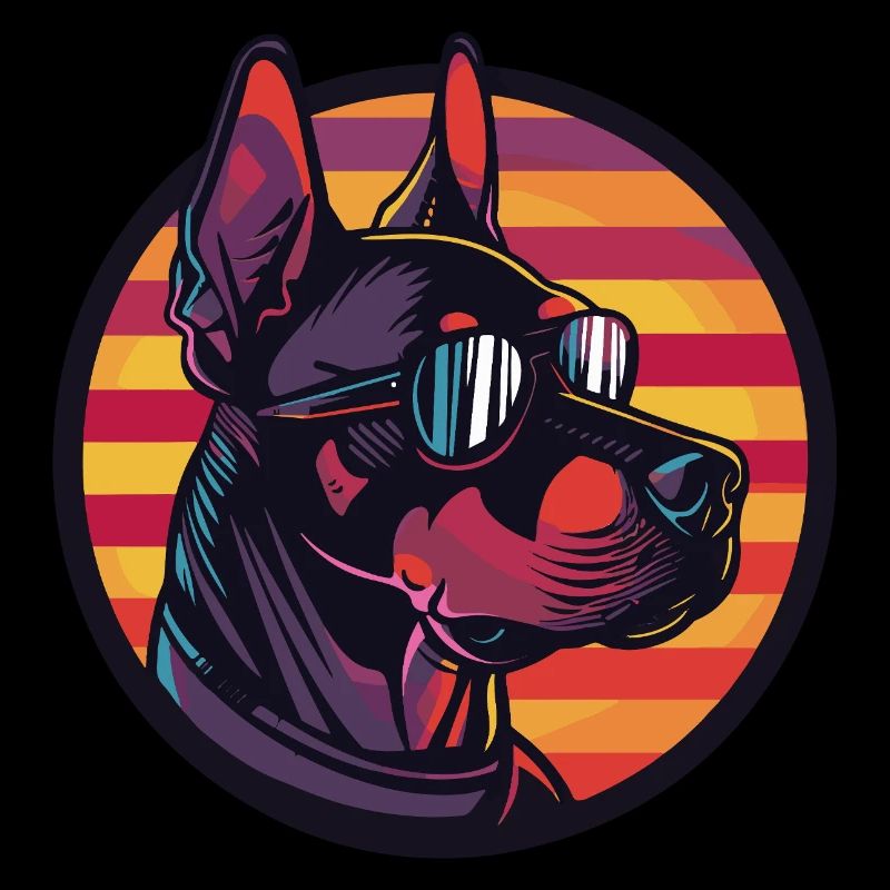 Dobermann Hund Cool Comic