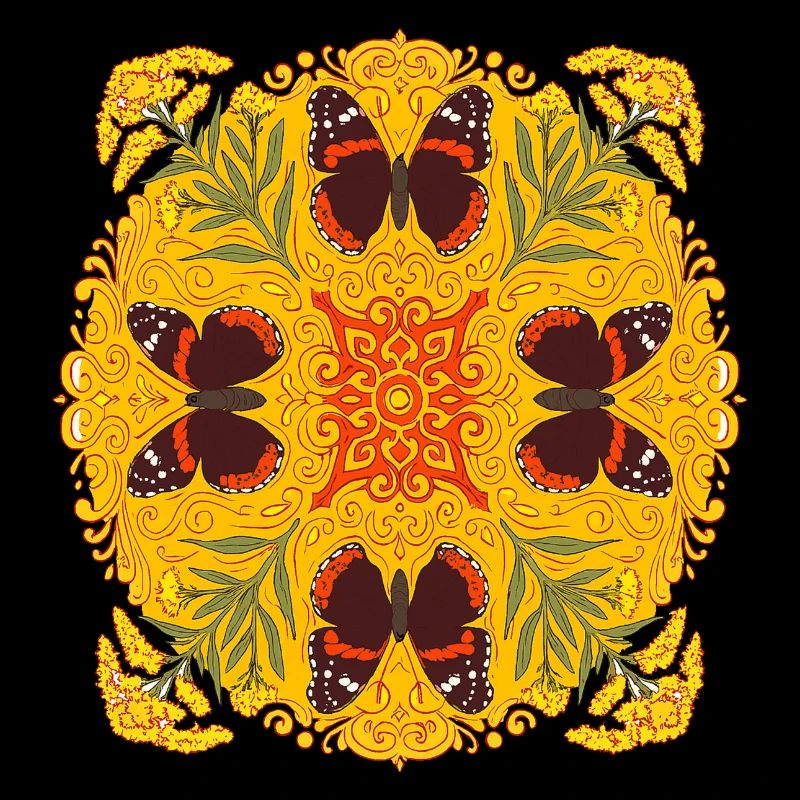 Roter Admiral Schmetterling Mandala