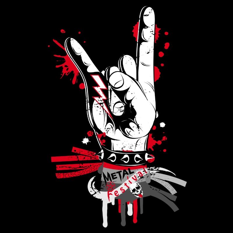 Signes de la main métal et de rock