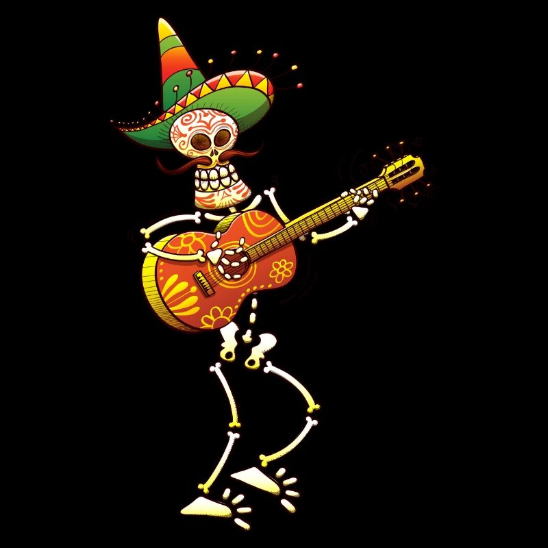 Mexican Skeleton Playing Guitar