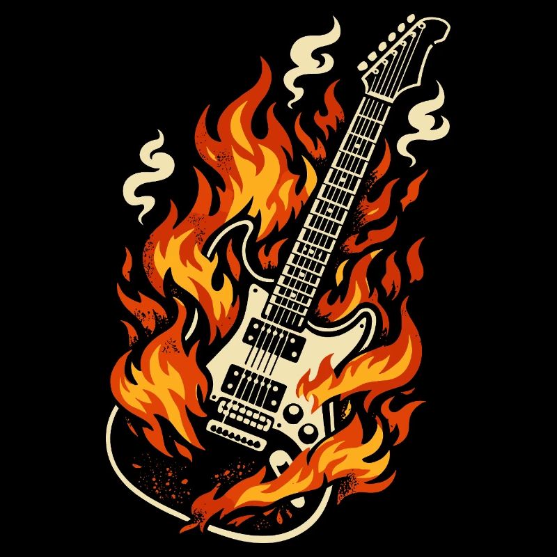 E-Gitarre Brennend Rock Geschenk