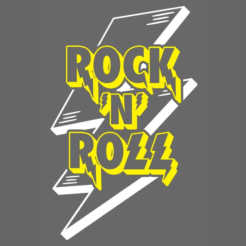 Rock 'N' Roll Lightning Bolt 3D Logo