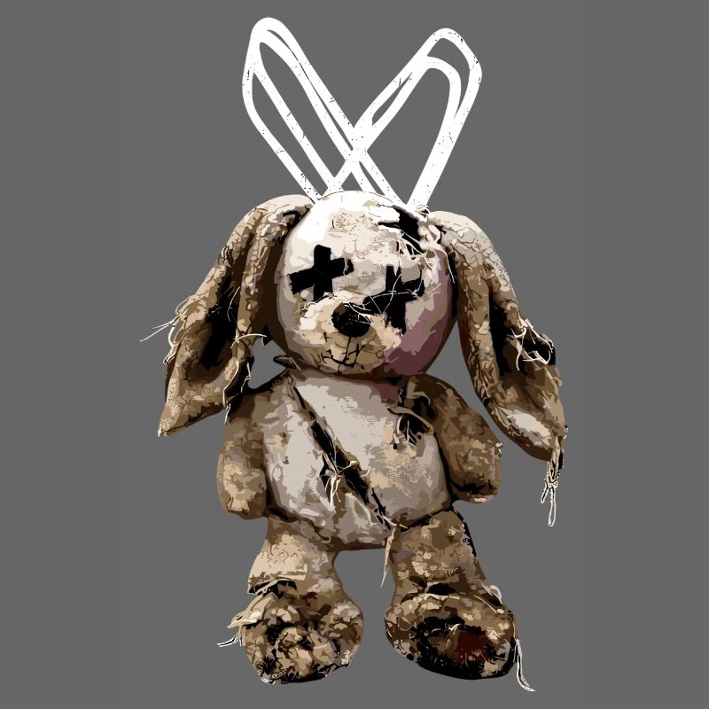 Dark stuffed bunny cuddly toy