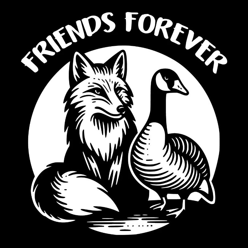Fuchs und Gans in Freundschaft Liebe und Frieden