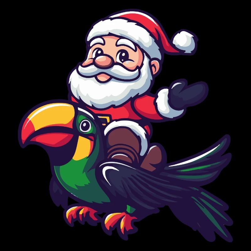 Tukan Vogel Weihnachtsmann Cartoon