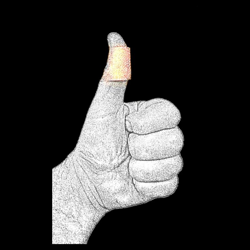 Hand mit Pflaster