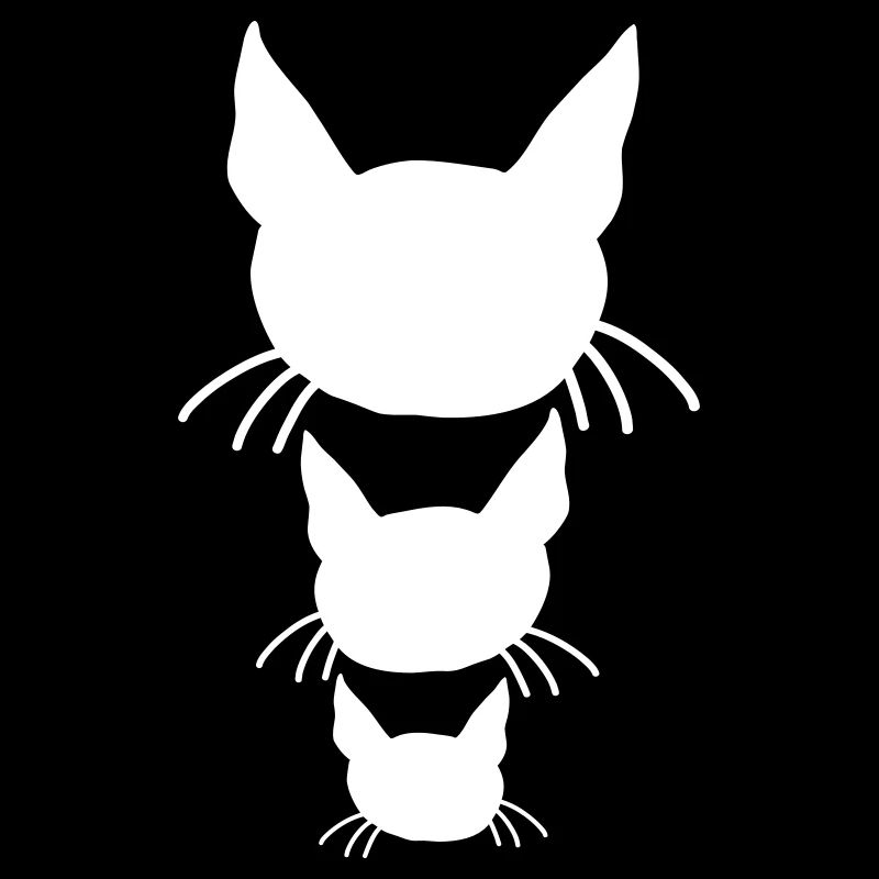 3 Chats Silhouettes Trois Amis Equipe Chefs d’équipe