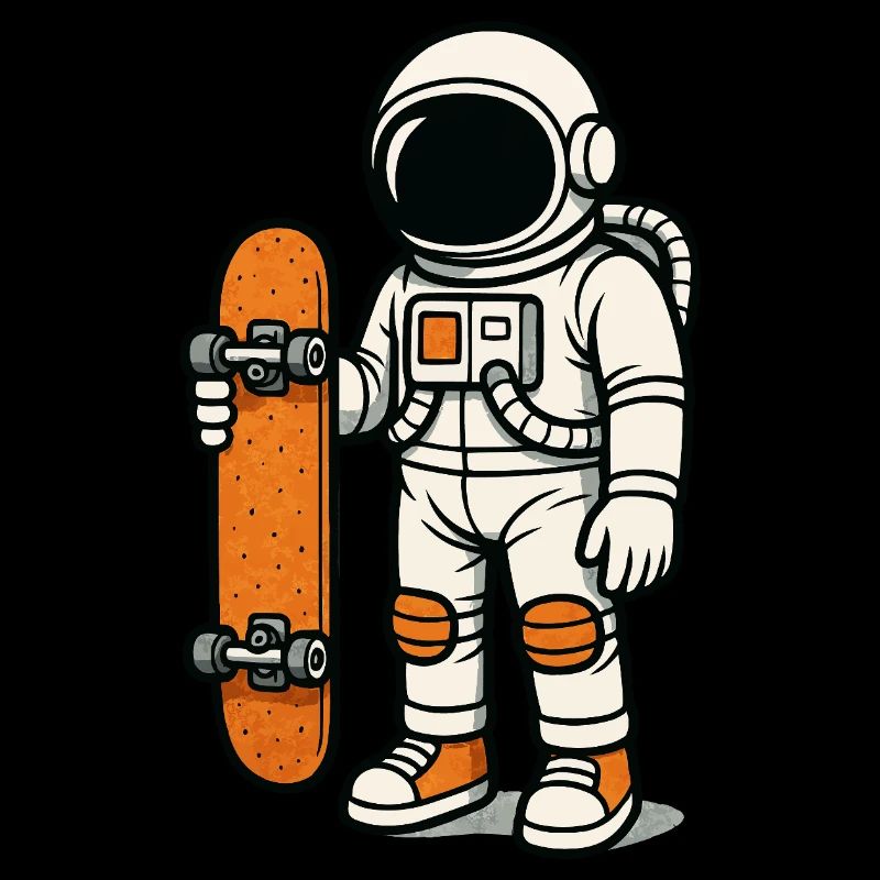 Planche à roulettes astronaute