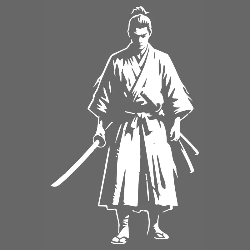 Samurai Two Swords Master Vector