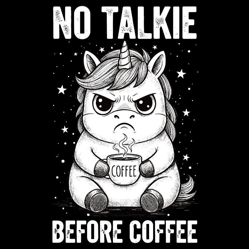 Pas de conversation devant une licorne amoureuse du café