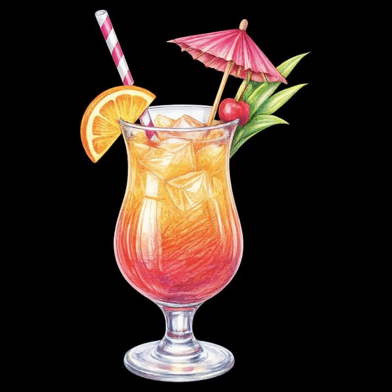 Cocktail tropical avec décoration fruitée