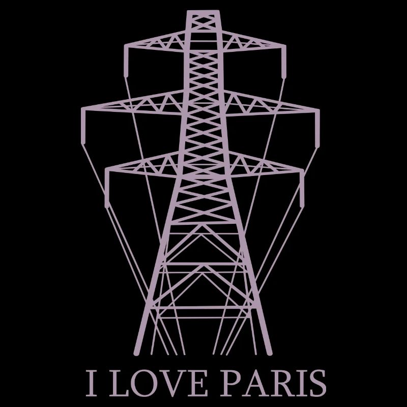 Pylône électrique en satire de la Tour Eiffel « I Love Paris »
