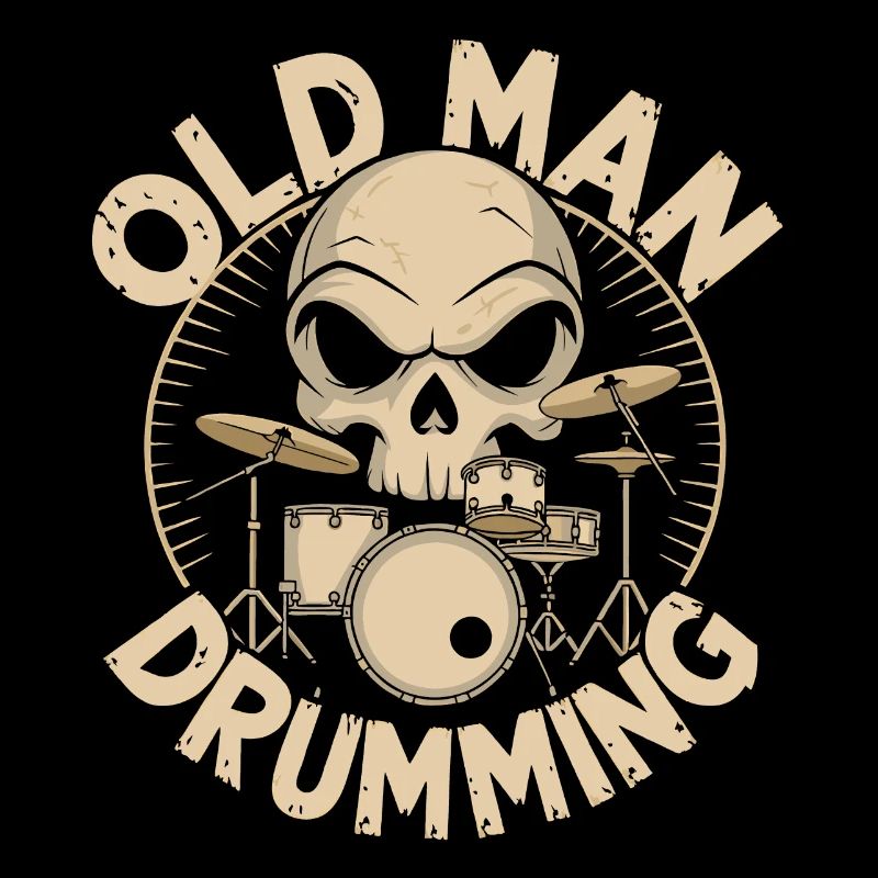 Old Man Drumming Grandpa plays drums