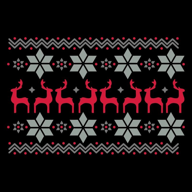 Poinsettia pattern and reindeer pattern