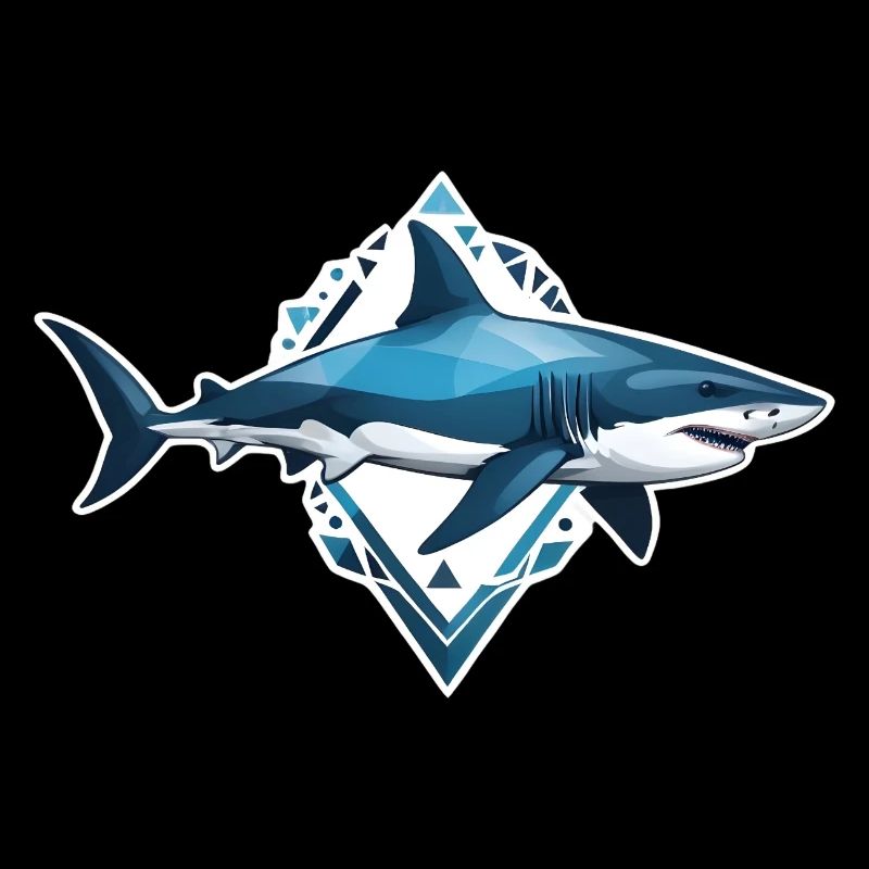 Requin Abstrait en Style Géométrique
