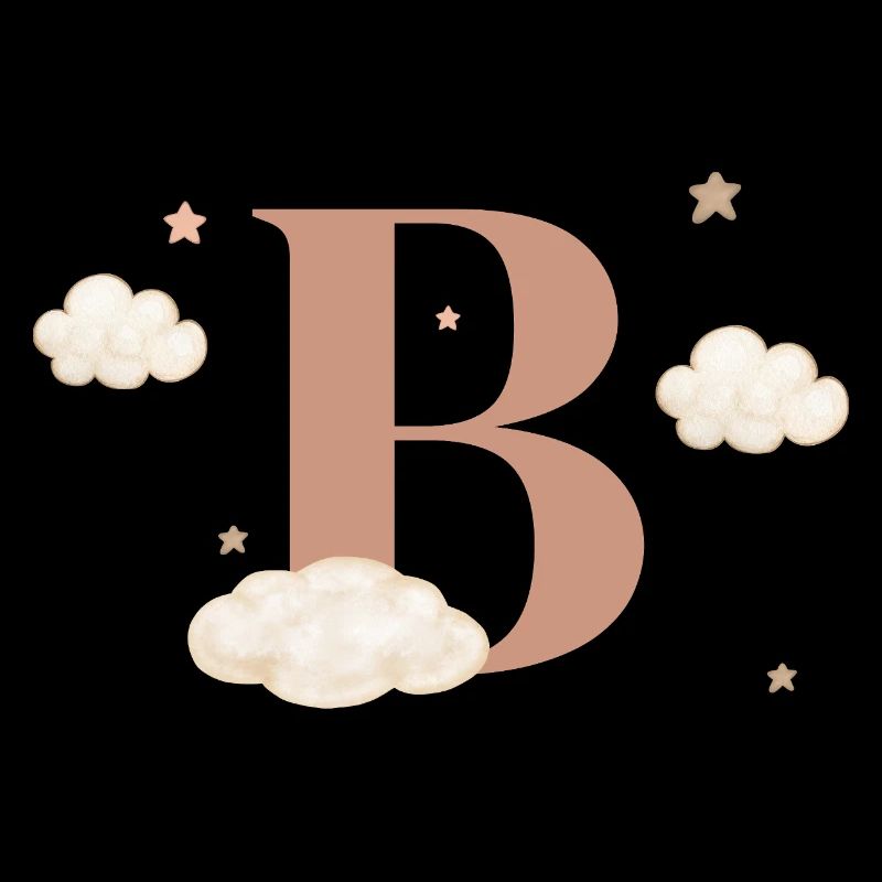 Buchstabe b bewölkt Sterne