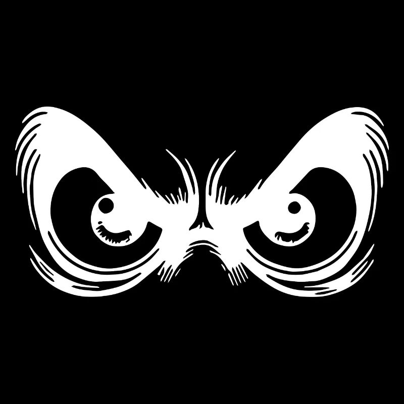 Yeux en colère avec regard fixe