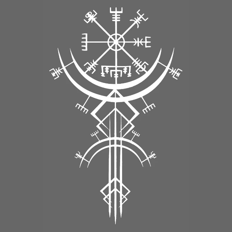 Weißes Symbol eines Wikinger-Kompasses