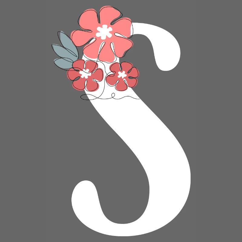 Lettre S fleurs minimalistes