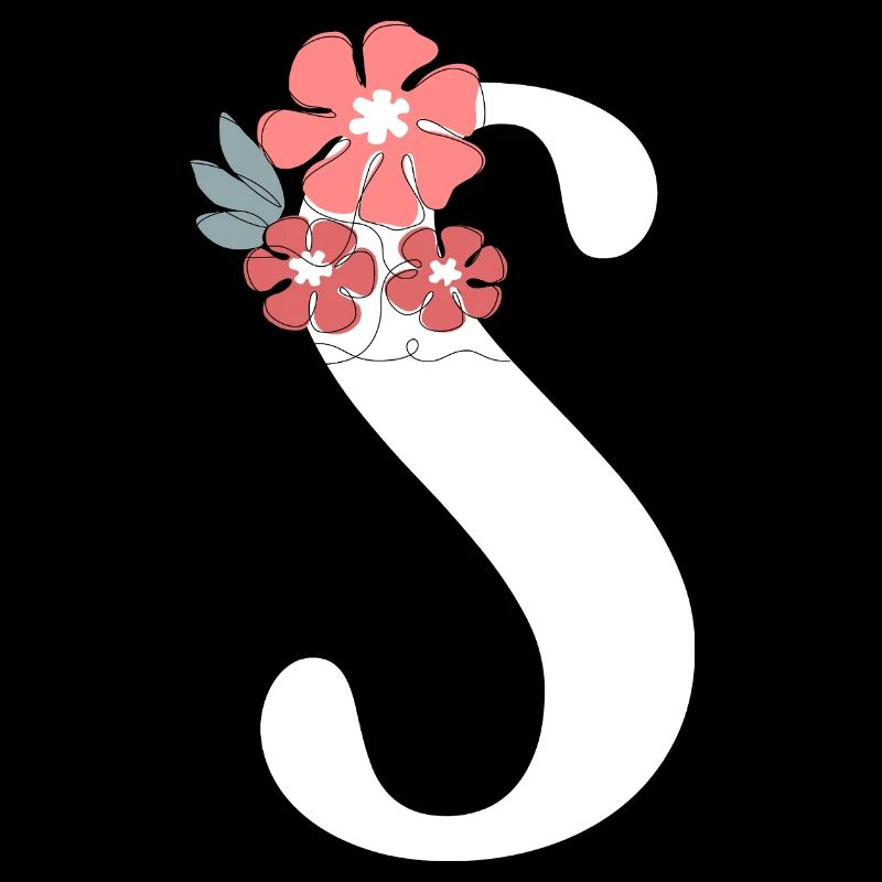 Buchstabe S Minimalistische Blumen