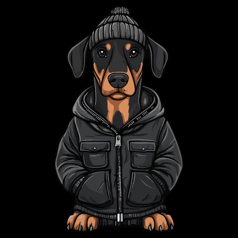 Doberman chien dessin animé