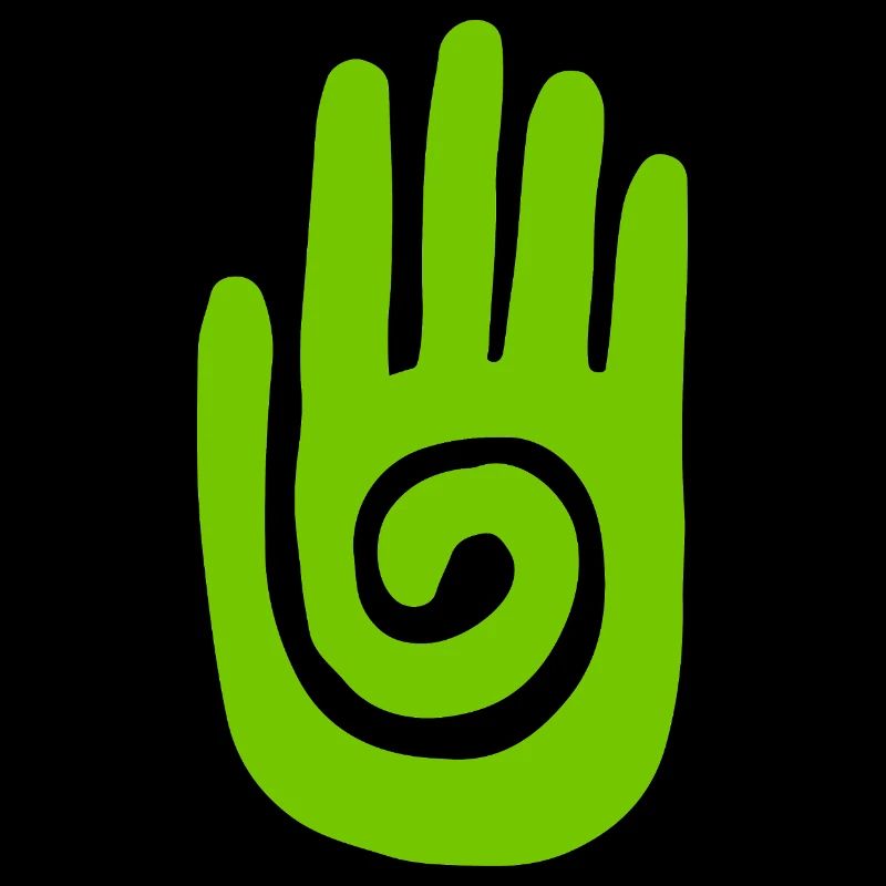 Chaman - Main de Guérison & Symbole de Protection - Vert