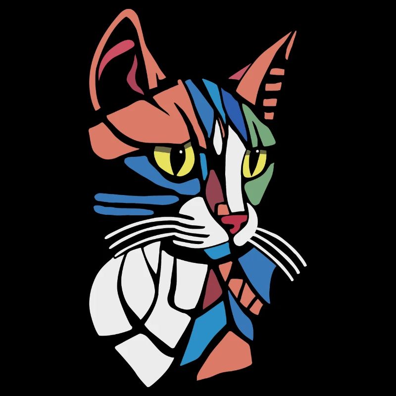Abstract Geometric Cat Lover