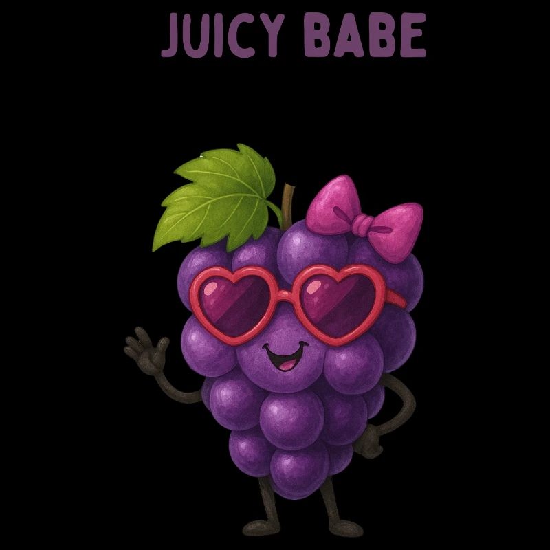 Kawaii Grape with Heart Glasses