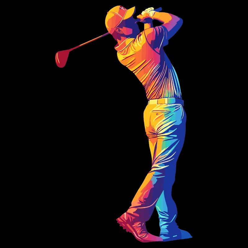 Regenbogen Golfer Swing