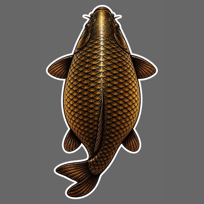 Vue du sommet de la carpe dorée – Conception de pêche propre