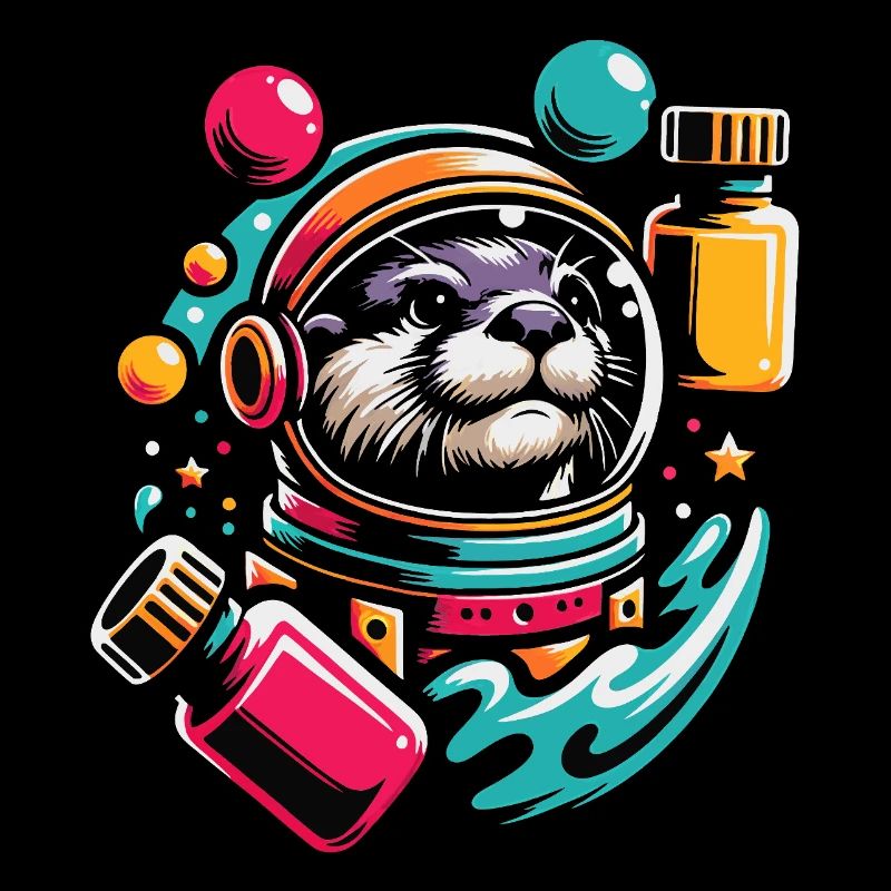 Drôle de loutre avec beaucoup de couleurs vives