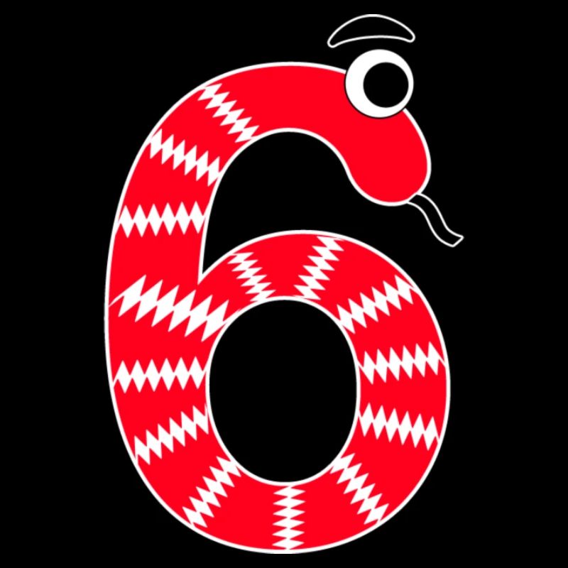 Number 6 Snake Red Kids