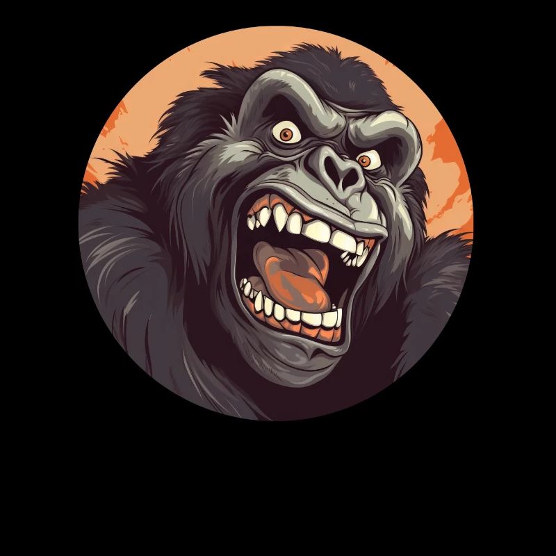 Cool Gorilla Roaring Monkey Motifs Design