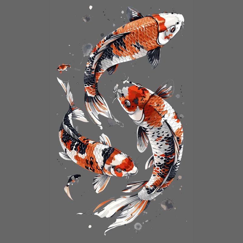 Conception astucieuse de poisson Koi, conception élégante de Koi