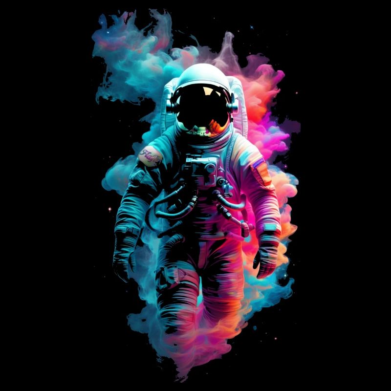 Astronaute parmi les couleurs du cosmos ✨