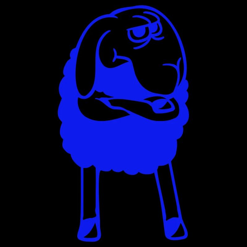 Schwarzes Schaf Verschränkte Arme Beleidigt Sauer