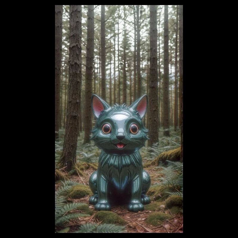 Waldkatzen-Skulptur Sculpture de chat de la forêt