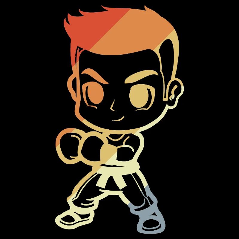 Kickboxer Junge Cartoon