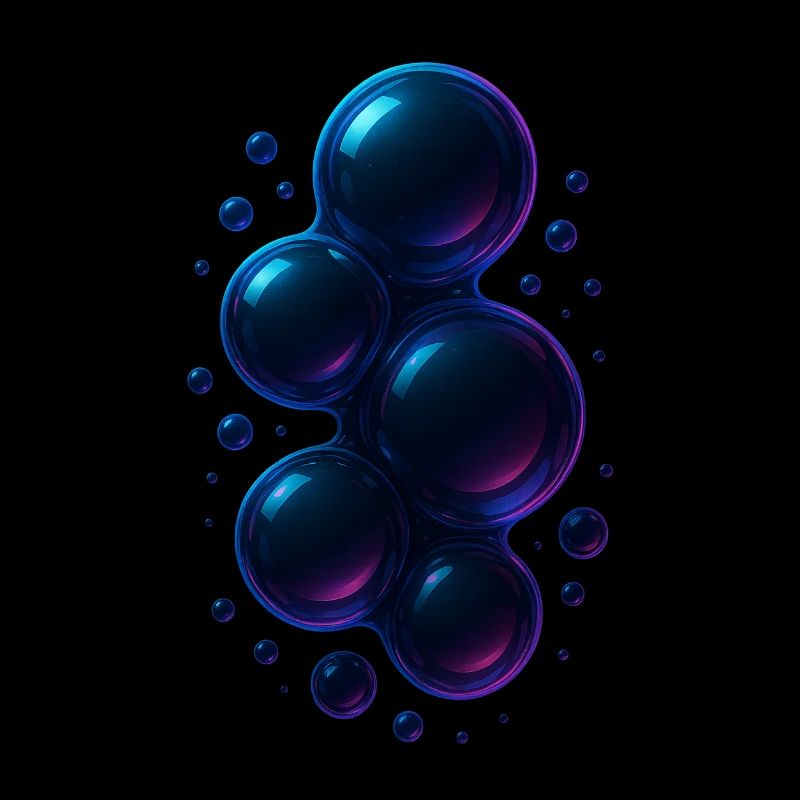 3d Bubbles Blue